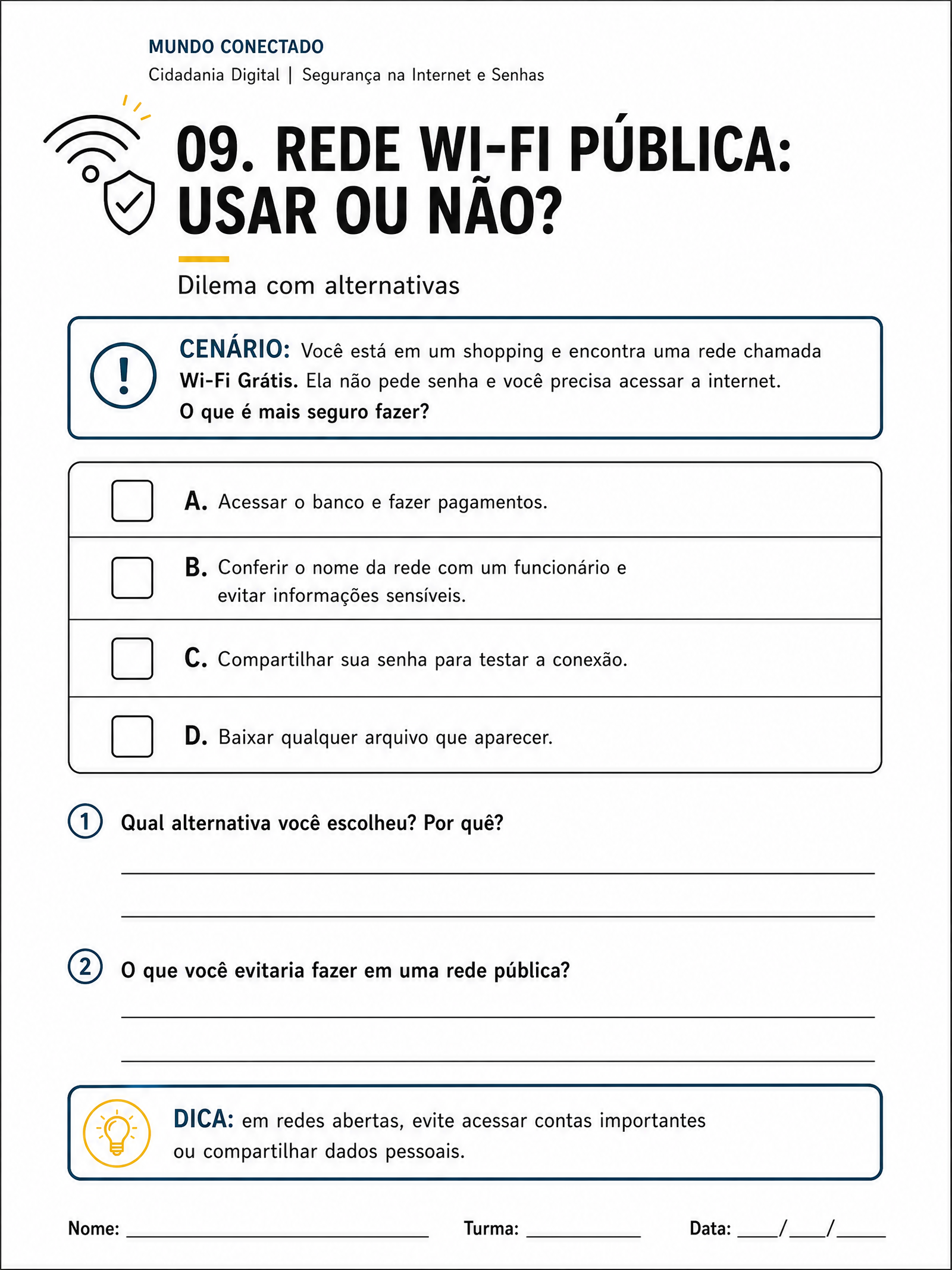 Atividade 09: Perigos do Wi-Fi Público