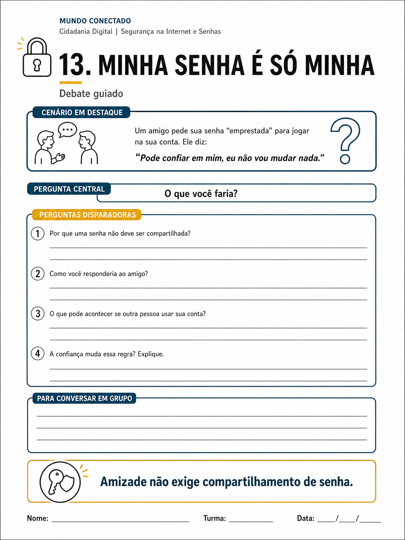 Atividade 13: Minha Senha é Só Minha